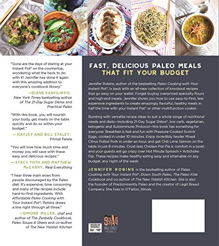 Affordable Paleo Cooking with Your Instant Pot: Quick + Clean Meals on a Budget — back cover