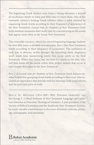 Lexical Aids for Students of New Testament Greek