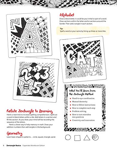 Zentangle Basics, Expanded Workbook Edition: A Creative Art Form Where All You Need is Paper, Pencil, & Pen (Design Originals) 25 Original Tangles, Practice Exercises, and Techniques for Beginners