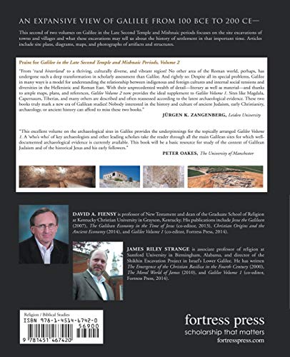 Galilee in the Late Second Temple and Mishnaic Periods: The Archaeological Record from Cities, Towns, and Villages