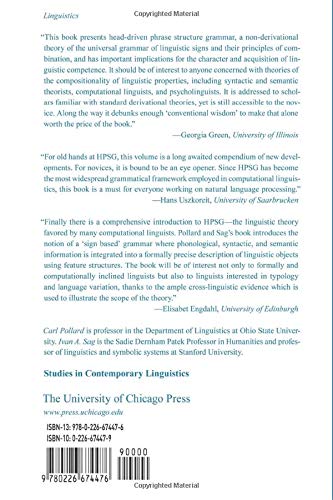 Head-Driven Phrase Structure Grammar (Studies in Contemporary Linguistics)