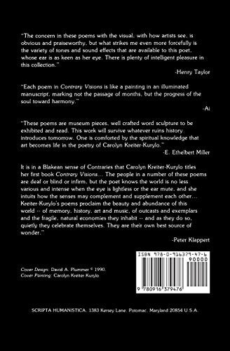 Contrary Visions (Scripta Humanistica) — back cover