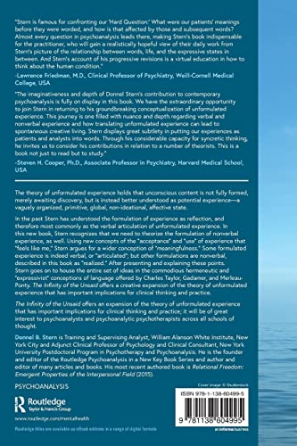 The Infinity of the Unsaid: Unformulated Experience, Language, and the Nonverbal (Psychoanalysis in a New Key Book Series)