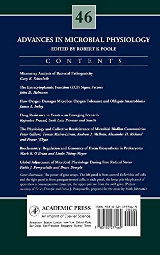 Advances in Microbial Physiology (Volume 46) — back cover