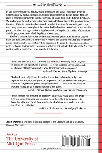 Information and Legislative Organization (Michigan Studies In Political Analysis)