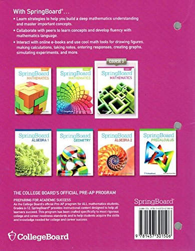 SpringBoard Mathematics, Course 3, Student Edition