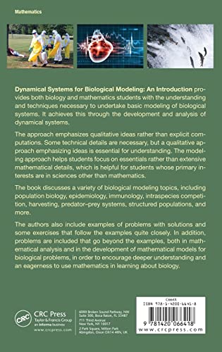 Dynamical Systems for Biological Modeling: An Introduction (Advances in Applied Mathematics) — back cover