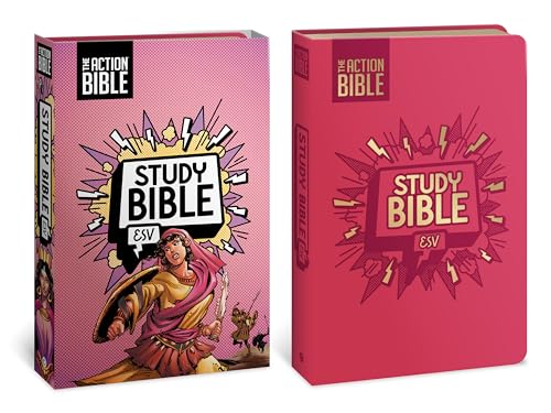 The Action Bible Study Bible ESV, Leathersoft, Pink, Full Color (Action Bible Series)