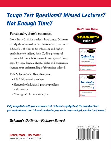 Schaum's Outline of College Algebra, 4th Edition (Schaum's Outlines)