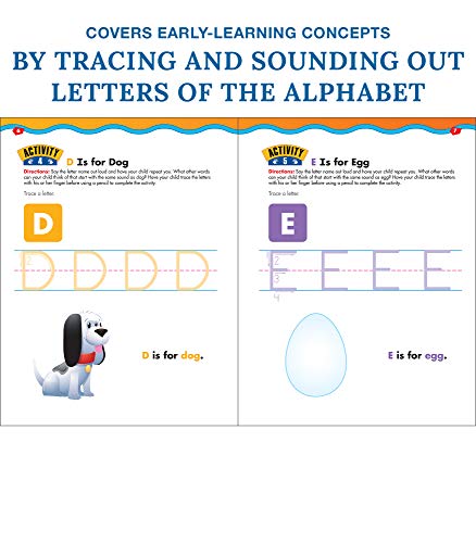 Carson Dellosa Trace Letters Preschool Workbook, Tracing Books for Kids Ages 3-5, Sound Recognition and Handwriting Practice, Learn to Write the Alphabet for Toddlers in PreK and Kindergarten