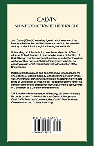 Calvin: An Introduction to His Thought — back cover