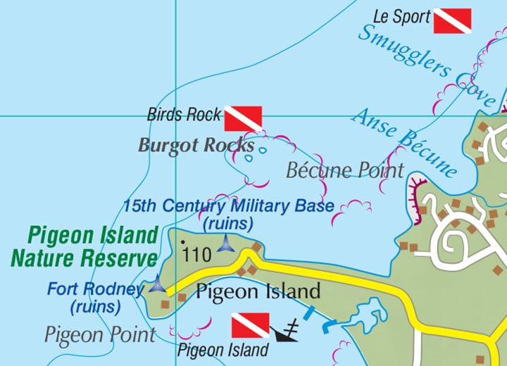Saint Lucia Street Map With Index 1:45,000