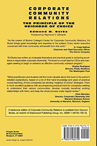 Corporate Community Relations: The Principle of the Neighbor of Choice