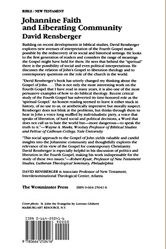 Johannine Faith and Liberating Community — back cover