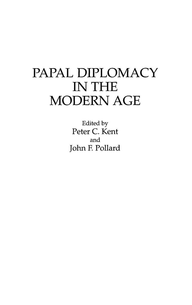 Papal Diplomacy in the Modern Age