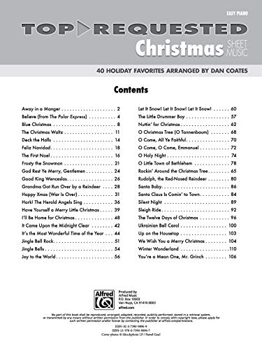 Top-Requested Christmas Sheet Music: Easy Piano
