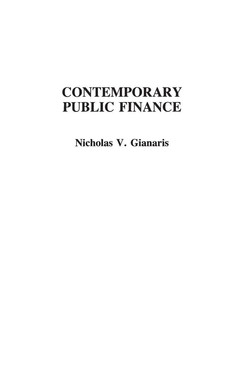 Contemporary Public Finance (Contributions in Economics and)