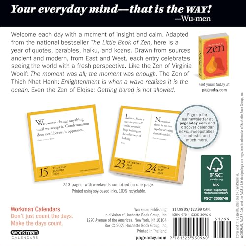 Year of Zen Page-A-Day Calendar 2026: Sayings, Parables, Meditations & Haiku for 2026
