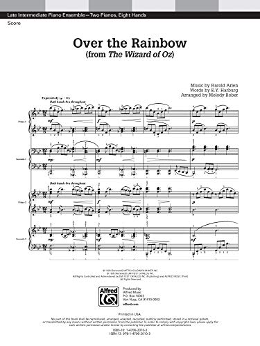 Over the Rainbow: For 2 pianos, 8 hands, Sheet