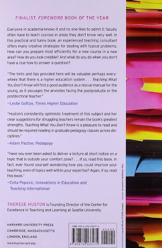 Teaching What You Dont Know — back cover