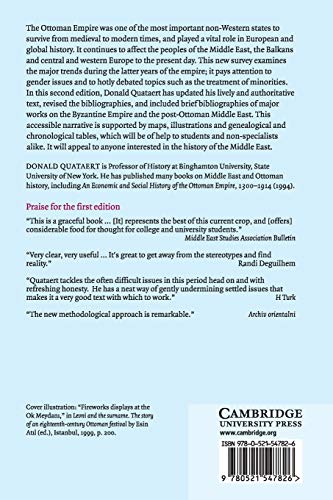 The Ottoman Empire, 1700-1922 (New Approaches to European History) — back cover