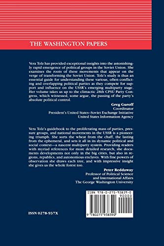 The USSR's Emerging Multiparty System (The Washington Papers)