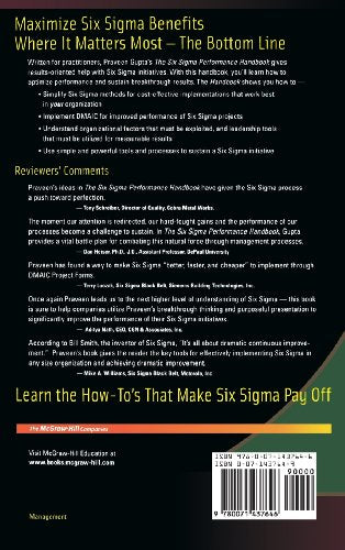 The Six Sigma Performance Handbook: A Statistical Guide to Optimizing Results (Six SIGMA Operational Methods)