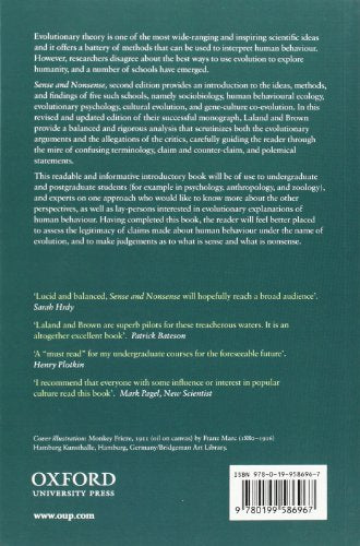 Sense and Nonsense: Evolutionary perspectives on human behaviour — back cover