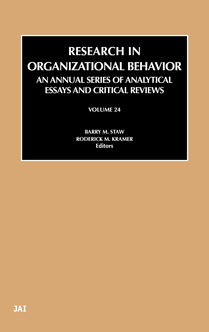 Research in Organizational Behavior (Volume 24)