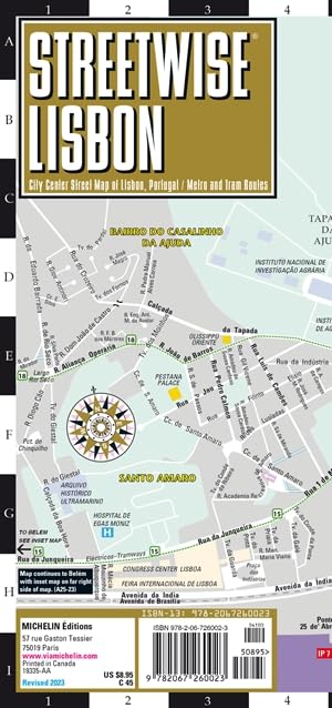 Streetwise Lisbon Map: Laminated City Center Street Map of Lisbon, Portugal (Michelin Streetwise Maps)