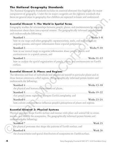 Evan-Moor Daily Geography Practice, Grade 2, Homeschooling and Classroom Resource Workbook, Reproducible Worksheets, Teaching Edition, Downloadable Maps, USA, World, Continents, Oceans, Countries