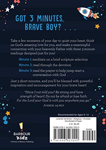 3-Minute Devotions for Brave Boys — back cover