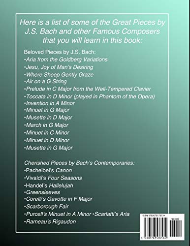 Piano Music Book of Bach Classics for Beginners: Teach Yourself Famous Piano Solos & Easy Piano Sheet Music, Vivaldi, Handel, Music Theory, Chords, Scales, Exercises (Book & Streaming Video Lessons)