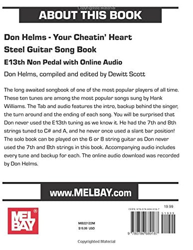 Don Helms - Your Cheatin' Heart - Steel Guitar Song Book: E13th Non Pedal