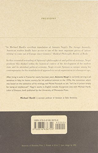 Savage Anomaly: The Power of Spinoza's Metaphysics and Polit