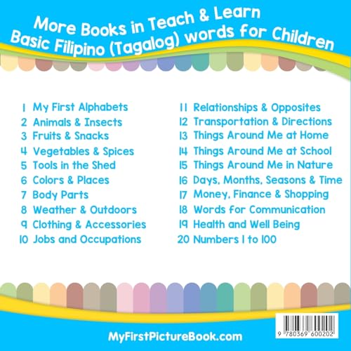 My First Filipino ( Tagalog ) Alphabets Picture Book with English Translations: Bilingual Early Learning & Easy Teaching Filipino ( Tagalog ) Books ... Filipino ( Tagalog ) words for Children)