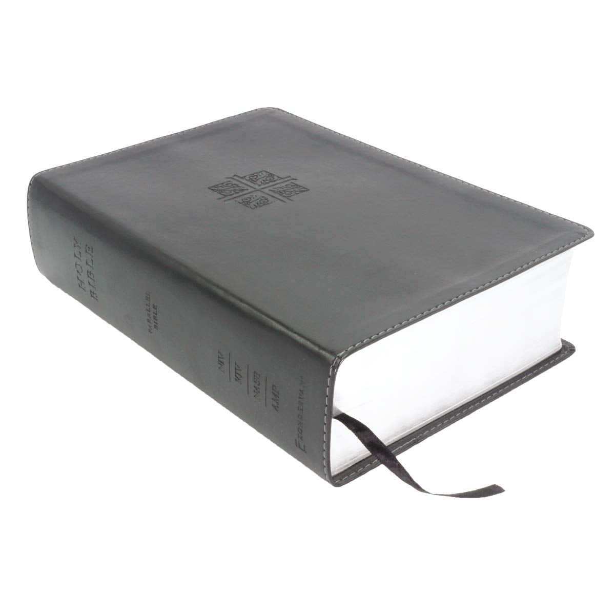 NIV, KJV, NASB, Amplified, Parallel Bible, Leathersoft, Black: Four Bible Versions Together for Study and Comparison