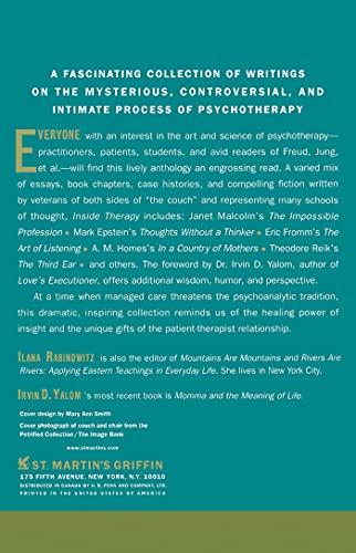 Inside Therapy: Illuminating Writings About Therapists, Patients, and Psychotherapy