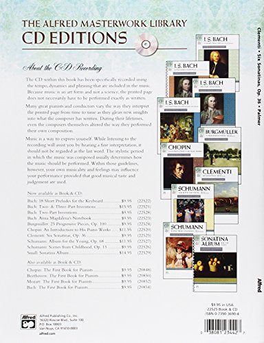 Clementi -- Six Sonatinas, Op. 36: Book & CD (Alfred Masterwork CD Edition)