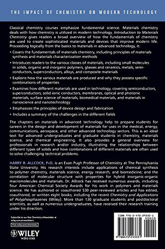Introduction to Materials Chemistry — back cover