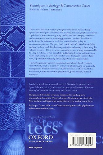 Remote Sensing for Ecology and Conservation: A Handbook of Techniques (Techniques in Ecology & Conservation)