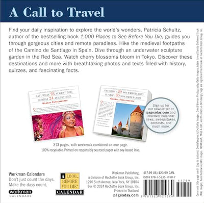1,000 Places to See Before You Die Page-A-Day? Calendar 2025: A Year of Travel