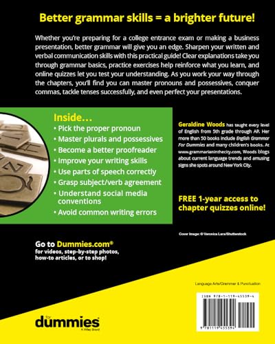 English Grammar Workbook For Dummies with Online Practice