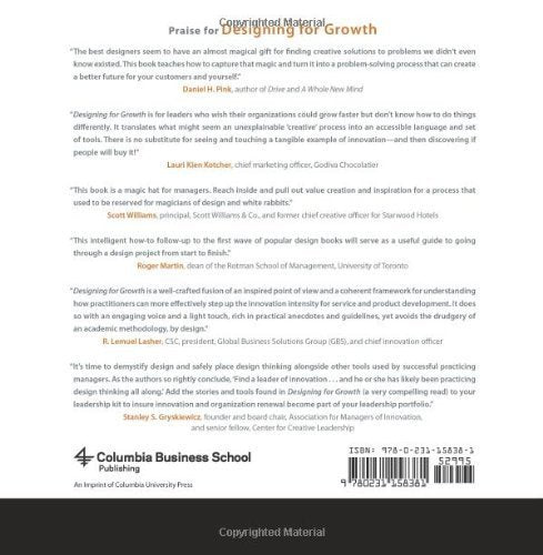 Designing for Growth: A Design Thinking Tool Kit for Manager