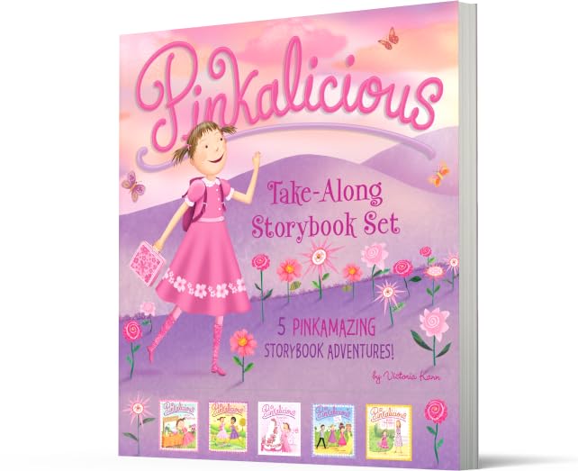 The Pinkalicious Take-Along Storybook Set: Tickled Pink, Pinkalicious and the Pink Drink, Flower Girl, Crazy Hair Day, Pinkalicious and the New Teacher