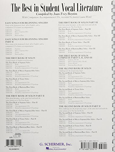 The First Book of Solos Complete - Parts I II and III Soprano Voice Classical Vocal Collection Over 90 Songs with Piano Accompaniment Music Book for Singers and Teachers G. Schirmer Edition