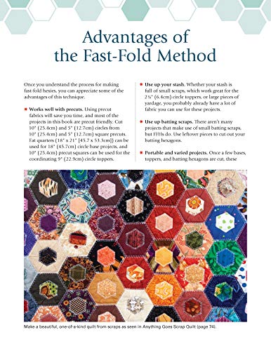 Fast-Fold Hexie Quilting: A Quick & Easy Technique for Hexagon Quilting (Landauer) 20 Projects to Create Hexies in Half the Time with Backing & Batting Included; Step-by-Step Instructions, Easy Blocks