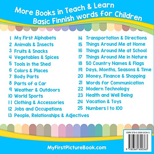 My First Finnish Alphabets Picture Book with English Translations: Bilingual Early Learning & Easy Teaching Finnish Books for Kids (Teach & Learn Basic Finnish words for Children)
