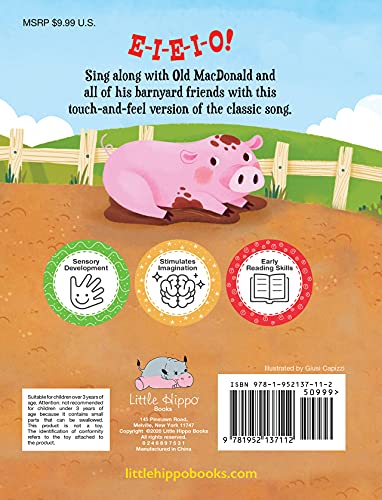 Old MacDonald Had a Farm - Touch and Feel Storybook - Childrens Board Book - Novelty Book