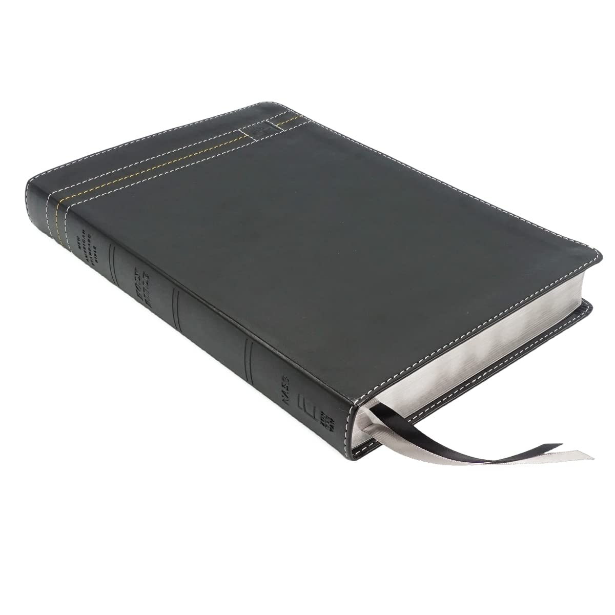 NASB, Thinline Bible, Large Print, Leathersoft, Black, Red Letter, 2020 Text, Comfort Print